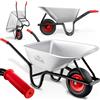 Gardebruk Carriola da Giardino 100 Litri 250kg Acciaio Zincato Manici Gommati Ergonomici Carriole per Fiori Carriola da Costruzione Trasporto Legna