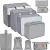 AiQInu Organizer Valigia 10 Pezzi Set, Packing Cube Set Viaggio Organizer Salvaspazio per Vestiti,Scarpe,Intimo,Prodotti Cosmetici