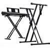 Duronic KS2B Supporto per tastiera musicale con 7 livelli di altezza | Per tastiere fino a 20kg | Cinghie di fissaggio | Supporto rinforzato doppia X per pianoforte digitale | Apertura veloce