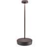 Zafferano, Swap Pro, Lampada da Tavolo Ricaricabile e Senza Fili con Controllo Touch, Adatta per Salotto ed Esterni, Dimmer a Step, 2200-3000 K, Altezza 29 cm, Colore Corten
