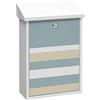 ARREGUI Premium E5601-STR Cassetta Postale Individuale in Acciaio con Serigrafia Decorativa "Lines", Dimensione M (DIN A4 e Riviste), Bianco