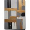 Giallobus - Quadro - 30 - Quadrati neri grigi e oro - Tela Canvas Telaio Standard - 100x140 - Pronto da appendere - Quadri moderni per la casa
