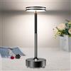 bravzurg Lampada da Tavolo Senza Fili LED,Lampada 5000mAh Eye-Protect Ricaricabile,3 Modalità di Colore,Luce a USB Batteria Dimmerabile,per Sala da pranzo/Camera da letto/Esterno/Impermeabile(Nero)