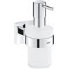 GROHE QUICKFIX Start Cube, Dispenser Sapone con supporto, Installazione a vite o con colla, Cromo, 41098000
