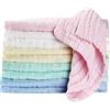 Koo-dib Mussola Asciugamani per Neonato Bagnetto Quadrotti Cotone Bavaglini Lavette 10 Piece Set Da Bagno To The Corredino Maschietto Lista Nascita Bebè Accessori 25x25 cm