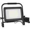 HOMCOM Faro da Cantiere da Lavoro 100W, Faretto da Cantiere da 6500K 8500LM con Testa Girevole e Supporto Regolabile, Faretto a LED in Alluminio e Metallo, Impermeabile IP65, 1.5 Metri di Filo, Nero