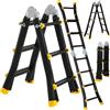 TLGREEN Scala telescopica 2.86M Scala multiuso in alluminio scala allungabile 3x2 pioli 3 in 1 telescopica multifunzione pieghevole cavalletto di prolunga a gradini e bifacciale portata massima 150 kg