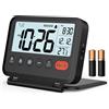 MeesMeek Sveglia digitale da viaggio: Piccola sveglia LCD con temperatura, 12/24 ore, modalità weekend e 2 volumi, ideale per la camera da letto e l'ufficio (batteria inclusa)