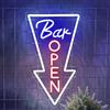 BEISKAFNVSZ Cartello per bar aperto al neon, per bar da parete, con frecce, luce al neon, dimmerabile, per business, bar, pub, bar, feste, discoteca, casa, pub, regalo