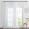 PONY DANCE Tenda Bianca Trasparente Camera da Letto Moderna Tende per Interni con Fettuccia Filtraggio Luce Morbida Divisorio Voile Curtain Soggiorno 1 Pezzo L 280 x A 245 cm