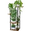 Bamworld Porta Piante da Interni Scaffale per piante da Esterno Portavasi da Interno Balcone Mensola Angolare 4 Ripiani Giardino Bonsai Arredo Giardino Mobili Arredamento(45x30x80cm)