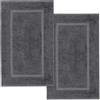 Lavea® 2 Tappetini Bagno 50x80 cm in 100% Cotone - Tappeti Bagno Assorbenti e Lavabili - Ideali come Tappeto Bagno o Tappetino Doccia - Antracite