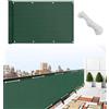 IlGruppone Telo Copribalcone Tinta Unita 90 x 500 Cm HDPE UV Frangivento con Occhielli - Schermo Privacy Terrazzo Frangivista Recinzione Copri Ringhiera Balconi Antipioggia (con Corda, Verde)