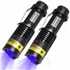 DARKBEAM Torcia UV 365nm LED, Lampada di Wood Portatile, Luce Nera Ultravioletta Blacklight Mini, Animali Urina Cane/Gatto Smacchiatore Rivelatore, Resina indurita (2 Pezzi)