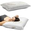 Flowen Cuscino Cervicale Memory Foam per Dormire Ortopedico Aloe Vera Guanciale Letto Ideale per Supporto al Collo Ergonomico Traspirante Antirussamento Anallergico Federa in Bamboo Lavabile