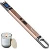 SUPRUS Accendino elettrico ad arco, antivento, senza fiamma, ricaricabile, tramite USB con luce LED per candela, campeggio, barbecue, cucina (oro)
