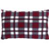 Giraffenland Cuscino di pino cembro con fodera interiore bio e federa esteriore - flanella rosso a quadri e borgogna-, 30 x 20cm - Profumo di pino cembro naturale al 100%