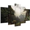 B&D XXL - Quadro Paesaggio 200x100 cm 5 Pezzi - Stampa su Tela Strutturata XXL Grande - Quadri Moderni Componibili Camera da Letto Matrimoniale - Stampe da Parete Arte c-C-0003-b-m