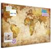 murando - Pannello di Fibra con Puntine - Mappa Mondo Vintage 90x60 cm 1 Pezzo - Bacheca & Quadro su tela in un uno - Decorativo per Parete - Lavagna per Note Ufficio - Viaggio Planisfero k-B-0051-v-a