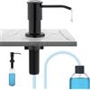 Ibergrif M34040B Dispenser di sapone per lavello da cucina integrato, dispenser di sapone da banco con bottiglia da 500 ml e kit tubo di prolunga da 100 cm, in acciaio inossidabile