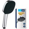 GROHE Vitalio Comfort 110 Manopola Doccino Doccia (3 getti Rain Jet Massage, DreamSpray, SpeedClean anticalcare, 110 mm), Cromo, 26092001
