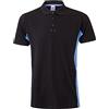 VELILLA - Polo bicolore a maniche corte 180 g/m2 105504 uomo, Nero E Celeste, XXL