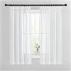 PONY DANCE Tende Bianche Cucina per Finestra Piccole Semitrasparenti Tende Corte Camera da letto Moderne con Fettuccia Curtains Soggiorno 2 Pezzi L 140 x A 160 CM