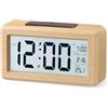aboveClock Sveglia Digitale, Sveglia da Comodino in Legno con Temperatura e LED Grande Schermo, Sveglia Alimentata a Batteria con Luminosità Regolabile, Funzione Posticipa, 3×AAA Batterie Richieste
