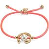 UNO DE 50 Bracciale DE HILO EFECTO SEDA FUCSIA CON PERLA SHELL FORNITURA BAÑADA EN oro 18K- Min. Perímetro: 14,5 Máx. Perímetro: 17,5