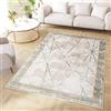 TAPISO Crystal Tappeto Pelo Corto Lucido Effetto 3D Design Moderno Motivo Astratto Geometrico Sfumature tonalità Verde Chiaro Beige Soggiorno Sala Camera Oeko-Tex 250 x 350 cm