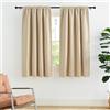 PONY DANCE Tende Oscuranti Corte per Finestre Tenda Termica Isolante Cucina con Fettuccia Metodi di Sospensione Multipli Curtains Cameretta Bimba 2 Pezzi L140 x A145 cm, Beige