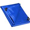 Wiltec Telone occhiellato blu 5 x 8 m resistente alle intemperie e a raggi UV, impermeabile, robusto telo di protezione in poliestere 240 g/m² con rivestimento in PVC