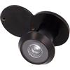 Amig - Spioncino per porta, lente Superangolare, per porte d'ingresso interne ed esterne, colore nero opaco, ottone, dimensioni: Diametro 14 mm, spessore della porta 25-42 mm