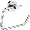 GROHE QuickFix Start, Portarotolo senza coperchio metallo, fissaggio nascosto, viti e tasselli inclusi, montaggio facile con GROHE QuickGlue, 44 x 119 mm, Cromo, 41200000