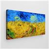 Giallobus - Quadro - Vincent Van Gogh - Art Van Gogh - Tela Standard - 70x35-09 - Campo di grano con voli di corvi - Pronto da appendere - Quadri moderni per la casa