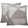 Jaotto Federe Confezione da 2 Federe Cuscini Divano Decorativi Fodere Quadrati Spandex 45x45cm Cuscino Copricuscini per Soggiorno Camera da Letto Casa(Linea Bianca,Set di 2)