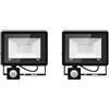 Jefedana 2pack-faro led esterno con sensore movimento 30W Bianco Caldo 3000K IP66 Impermeabile faretto esterno con sensore di movimento 3000LM faretto led da esterno per Cortile,Giardino