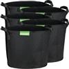 GardenMate Set di 5 Sacchi per Piante in Tessuto Non Tessuto da 11 L Ø 25 cm Altezza 23 cm - BLACKLINE