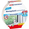 tesa Powerbond TRANSPARENT - Nastro Biadesivo Trasparente - Resistente ai raggi UV, per fissaggio di oggetti in vetro e trasparenti - Regge fino a 2 kg per 10 cm - 5.0 m x 19 mm