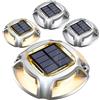 Quntis Luci Solari Esterno Giardino Alluminio, IP68 Impermeabile, Faretto Segnapasso LED Esterno Solare Bianco Freddo/Caldo, Luce Solare Potenti per Sentieri Piscina Scale Marciapiede(4 Pezzi