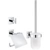 GROHE QUICKFIX Start Cube, Set accessori 3-in-1, Installazione a vite o con colla, Cromo, 41123000