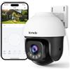 Tenda 5MP 3K Telecamera Wi-Fi Esterno, Wi-Fi 6 Videocamera Sorveglianza Esterna con Visione Notturna a Colori, 360° PTZ Auto Tracking, Rilevamento Umano/Veicoli AI, Solo 2.4GHz WiFi, Compatibile Alexa
