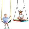 RELAX4LIFE Altalena Doppia da Giardino con Portata 300kg, 2 Posti: Altalena a Nido 100cm + Sedile Classico per Bambini e Adulti, Gioco Interno/Esterno (Solo Sedili)