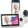 VTech VM901-1W WiFi Camera, Smart Baby Monitor con display HD da 5 pollici, 1080P Tilt/Swivel Camera e app, 120° Wide Angle View, Works iOS, Android