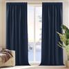 Deconovo Tende Oscuranti con Fettuccie per Interni 2 Pezzi, 140x175 CM, Isolamento Termico e Acustico, Tessuto Resistente e Opaco, Certificato OEKO-TEX, per Camera da Letto e Soggiorno, Blu Navy