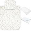 baby idea Babysanity Lenzuola Next To Me Compatibili 4 pezzi: Federa Cuscino, Piumino, Copripiumino, Lenzuolo Angoli per Culla Lettino Neonato - Chicco Kinderkraft Cam Brevi OEKO-TEX (Orsetto Beige)