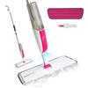 Mysimaa Spray Mop con Panni Lavabili, Mocio Lavapavimenti a Secco e Umido 2-in-1, Scopa Lavapavimenti a Spruzzo con Rotazione a 360°, Mop Lavapavimenti con Manico Ergonomico e Spruzzino da 400ml
