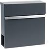 Wiltec Cassetta postale con vano portagiornale V50 antracite + inox 370 x 105 x 370 mm