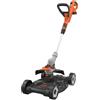 BLACK+DECKER Tagliabordi senza fili 18V POWERCONNECT 3-in-1, Tagliabordi erba, Bordatore giardino, Tagliaerba leggero, Trasformazione da tagliabordi a rasaerba per piccoli giardini - STC1820CM-QW