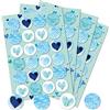 Logbuch-Verlag 96 adesivi rotondi 4 cm cuore cuori turchese azzurro bianco blu eleganti romantici fai da te diy bricolage decorazione decorare confezioni regalo libro accessori sticker alta qualità